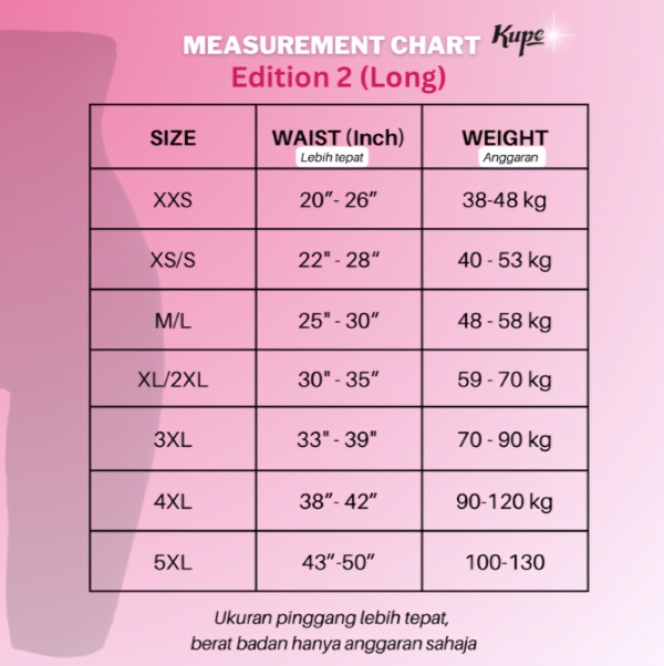 Girdle Magic Edition 2 (Long) Measurement Girdle Magic Edition 2 (Long) Measurement